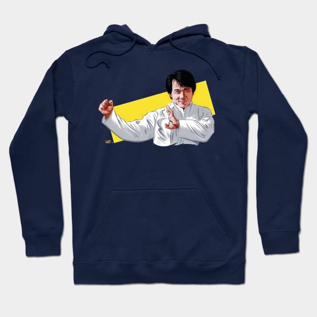 Jackie Chan - An illustration by Paul Cemmick Hoodie by PLAYDIGITAL2020